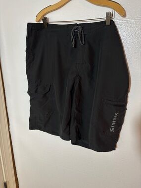 Mens Black Simms Brand Solarflex Casusal Shorts Size 40